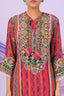 Multicolor Stripe Print Kurti Set