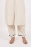 Biege Collar Stitched Cord-Set With Embroidery Details