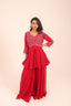 Heavy Embroidered Crepe Stitched Sharara Set