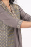 Grey Color Neck Embroidered Work Stitched Anarkali Kurti Set