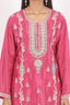 Hot Pink Color Heavy Thread Embroidered Stitched Gharara Set