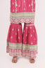 Hot Pink Color Heavy Thread Embroidered Stitched Gharara Set