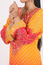 Sunset Orange Printed Stitched Chinnon Sharara Set With Silver Embroidered Details