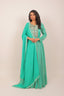 Rama Green Heavy Embroidered Stitched Anarkali Suit Set