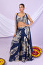 Foil Floral Plazzo Set With Cape