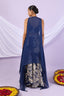 Foil Floral Plazzo Set With Cape