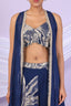 Foil Floral Plazzo Set With Cape