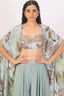 Crop top Gharara Set With Cape