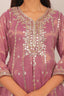 Lavender Color Peplum Style Gota Patti Work Kurta with Dhoti Style Pants