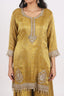 Golden Stitched Sharara Set With Heavy Embroidery Details