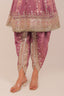 Lavender Color Peplum Style Gota Patti Work Kurta with Dhoti Style Pants