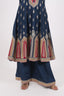 Heavy Embroidered Blue Stitched Short Anarkali With Sharara Set