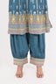 Teal Blue Color Heavy Embroidered Short Anarkali With Pant