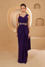 Saree with Embroidered Mirror Work Jacket