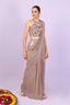 Embroidered Blouse Shimmery Drape Saree