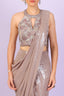 Embroidered Blouse Shimmery Drape Saree
