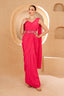 Saree with Embroidered Mirror Work Jacket