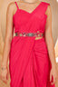 Saree with Embroidered Mirror Work Jacket