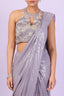 Embroidered Blouse Shimmery Drape Saree