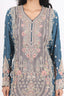 Grey Heavy Thread Floral Embroidered Stitched Sharara Set