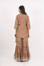 Dust Brown Color Floral Printed Work Stitched Sharara Set