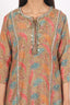 Dust Brown Color Floral Printed Work Stitched Sharara Set