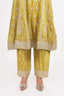Yellow-Golden Heavy Embroidered Short Anarkali With Pant