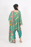 Sea Green Floral Printed Stitched Short Anarkali With Dhoti Pant Design
