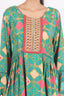 Sea Green Floral Printed Stitched Short Anarkali With Dhoti Pant Design