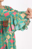 Sea Green Floral Printed Stitched Short Anarkali With Dhoti Pant Design