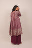 Zari Work Peplum Style Kurta with Plain Sharara