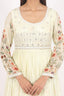 Light Yellow Stitched Long Anarkali Set With Floral Printed Sleeves