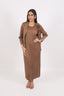 Stitched Pleated Cut-Sleeves One Piece Dress With Jacket