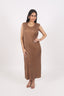 Stitched Pleated Cut-Sleeves One Piece Dress With Jacket