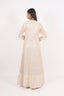 Cream Color Embroidered Stitched Georgette Center Slit Anarkali Set