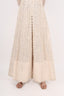 Cream Color Embroidered Stitched Georgette Center Slit Anarkali Set