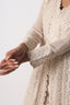 Cream Color Embroidered Stitched Georgette Center Slit Anarkali Set