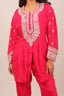 Hot Pink Center Split Chinon Embroidered Cord-Set
