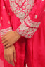 Hot Pink Center Split Chinon Embroidered Cord-Set