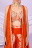 Foil Floral Plazzo Set With Cape