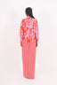 Lavender Color Floral Print Work Stitched Shirt Top With Dhoti Pent Design