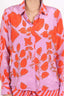 Lavender Color Floral Print Work Stitched Shirt Top With Dhoti Pent Design