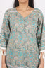 Floral Printed Stitched Cord set With Flared Border Details
