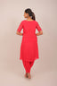 Tango Pink Embroidered Kurta With Dhoti Style Pants