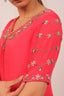 Tango Pink Embroidered Kurta With Dhoti Style Pants