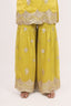 Yellow Color Heavy Thread Embroidered Stitched Short Kurti With Sharara
