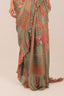 Floral Printed Chinon Drape Saree with Embroidered Blouse