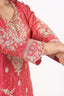 Rust Color Heavy Thread Embroidered Stitched Sharara Set