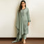 Semi Stitched Chanderi Suit Set