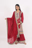Maroon Color Heavy Thread Embroidered Stitched Sharara Set